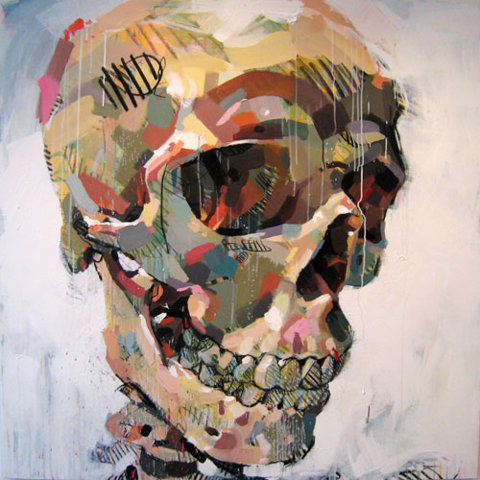 480x480 Skull Painting By Pascal Vicollet - Pascal Painting