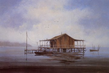 360x242 Stilt Houses In The Gulf Of Mexico, Pasco County, Florida - Pasco Painting