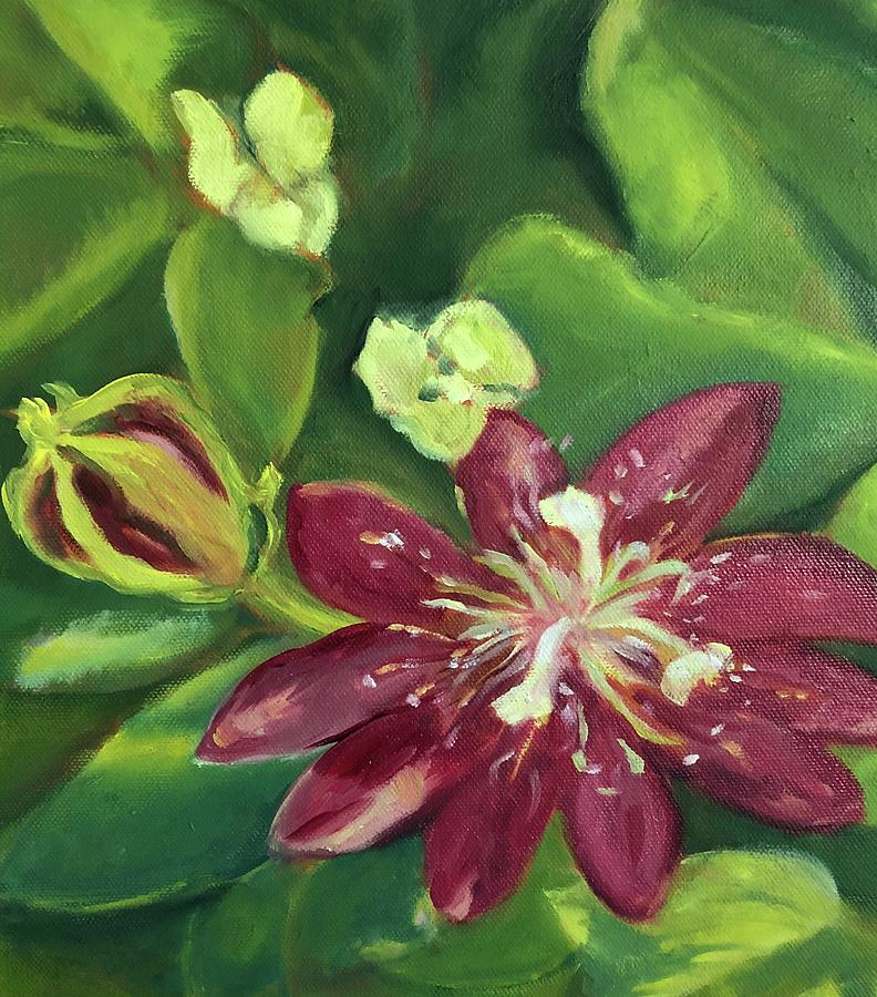 792x900 Passion Flower Painting By Angela Pierce - Passion Flower Painting