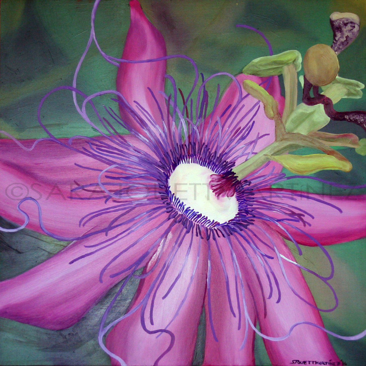1468x1468 Faith Original Oil Painting - Passion Flower Painting