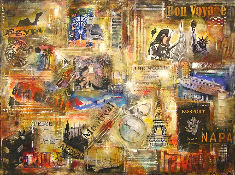 900x672 The Traveler Painting By Kathleen Patrick - Passport Painting