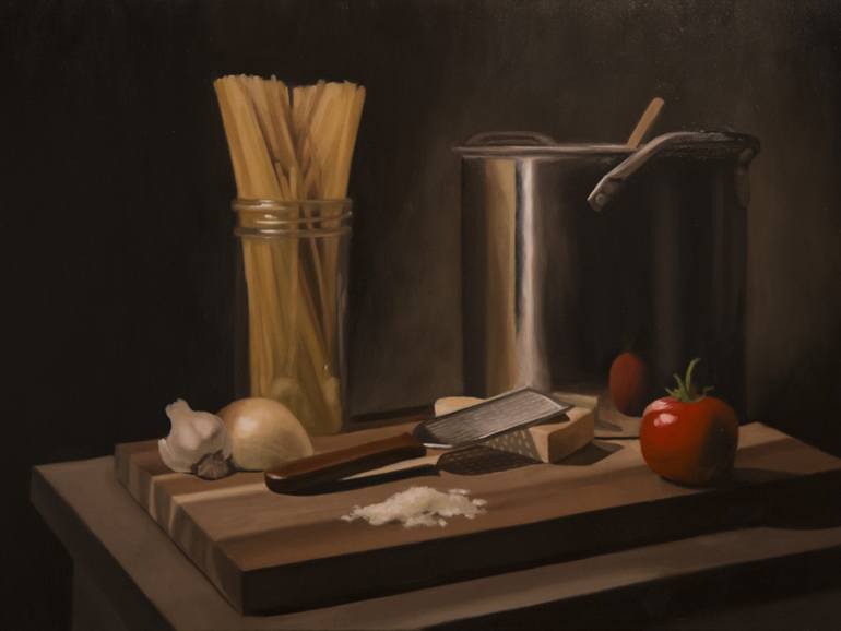 770x578 Saatchi Art Pasta And Pot Still Life Painting By John Drubel - Pasta Painting