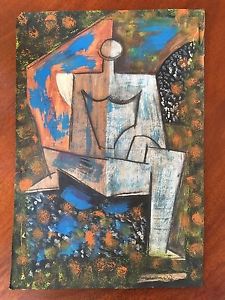 225x300 Pastel Amp Chalk Painting Cubist Drawing Signed Marcoussis Louis - Pastel Chalk Painting