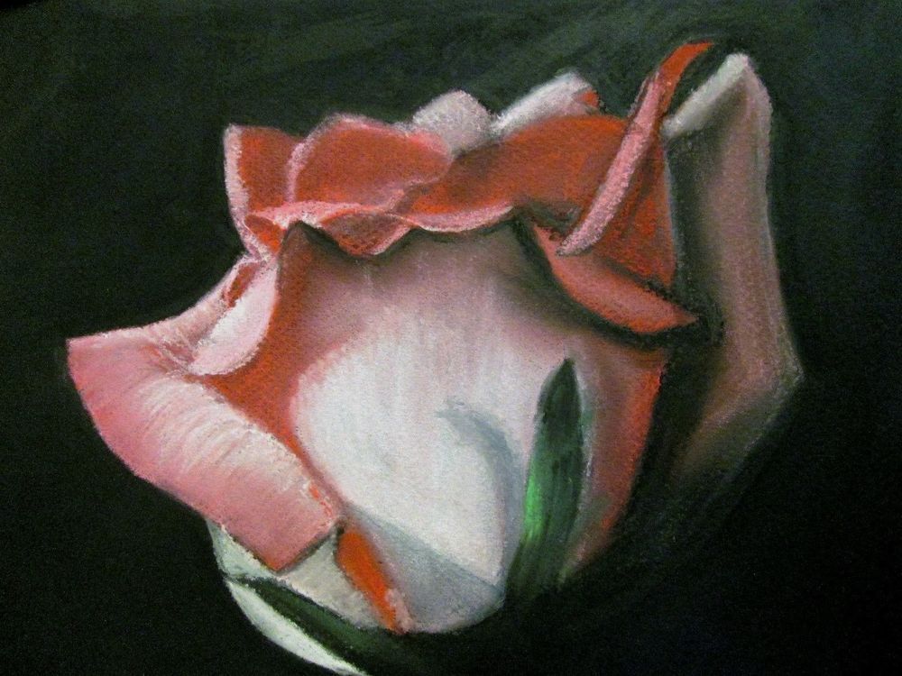 1000x750 Pink Rose Pastel Chalk Painting Original 10x13 Unframed Ebay - Pastel Chalk Painting