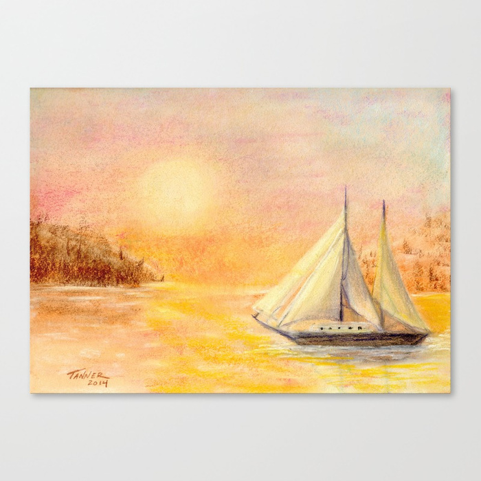 700x700 Soft Pastel Chalk Painting Sail Boat - Pastel Chalk Painting