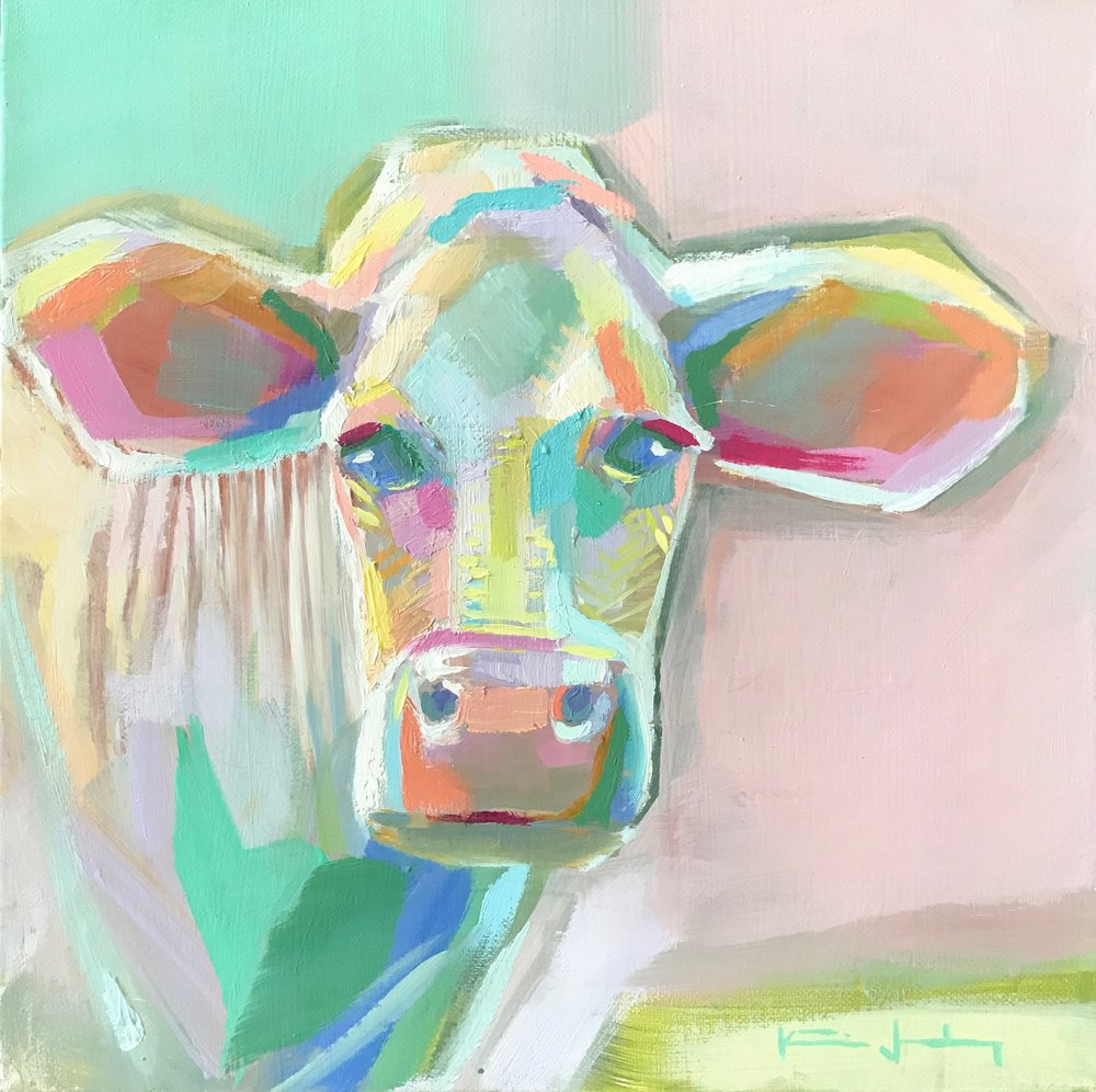 1000x996 Pastel Cow Katie Jacobson Art - Pastel Cow Painting