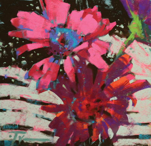 500x483 Pastel Flowers Go Wild Jen Evenhus Gallery - Pastel Flower Painting