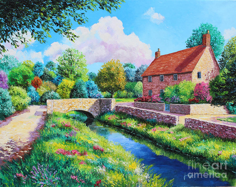 900x713 The Stone Bridge Painting By Jean Marc Janiaczyk - Pastel Landscape Painting
