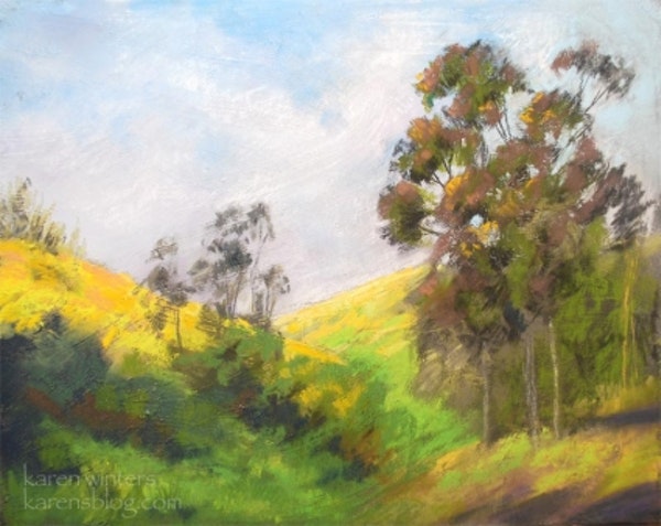 600x477 Fallbrook Hillside - Pastel Landscape Painting
