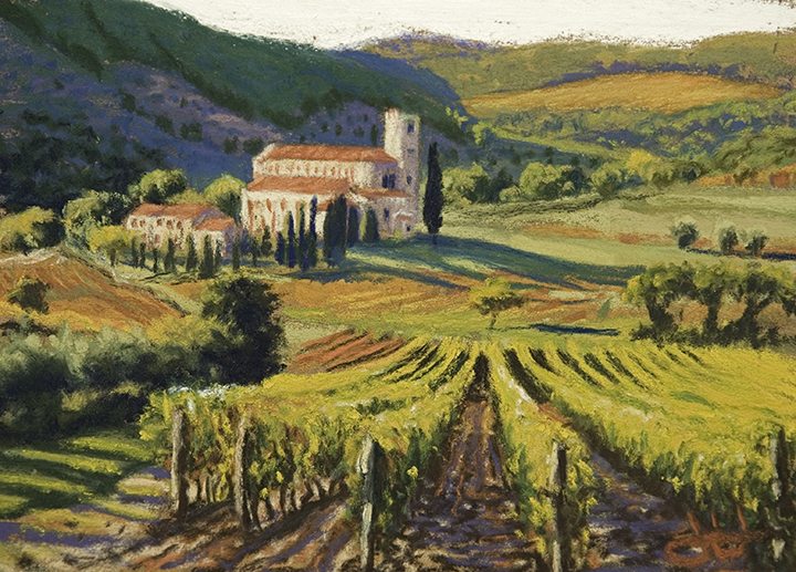 720x517 Pastel Painting In Tuscany - Pastel Painting
