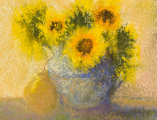 550x419 Pastel Artists International Pastel Still Life Painting A Pear - Pastel Painting Artists