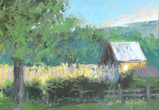 550x381 Barbara Churchley Fine Art Impressionism Pastel Landscape, Barn - Pastel Painting Artists