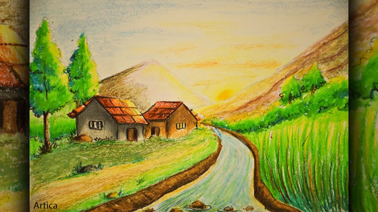 1280x720 Pastel Color Painting Of A Landscape Scenery For Beginner Tutorial - Pastel Painting Colors