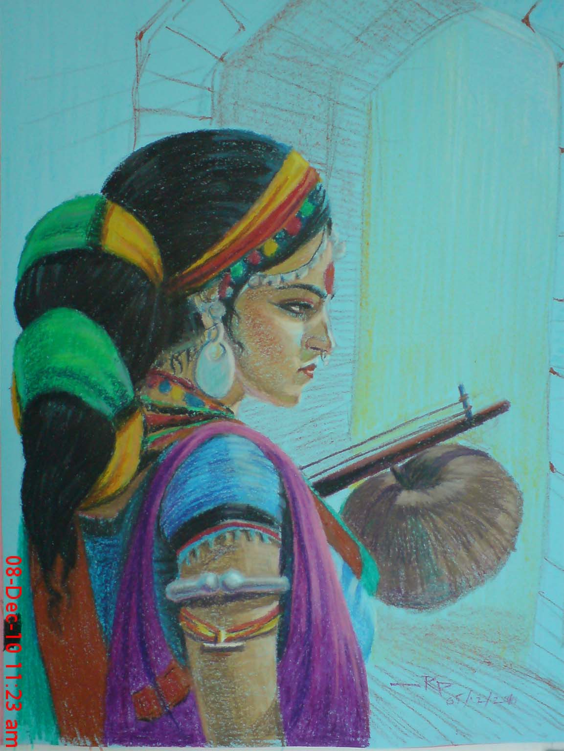 1153x1536 Pastel Colors Painting Of A Girl - Pastel Painting Colors