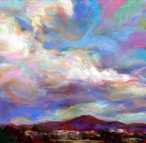 475x468 Searching For Color 4 12 X 4 12 Sky Pastel By Susan Roden - Pastel Painting Colors