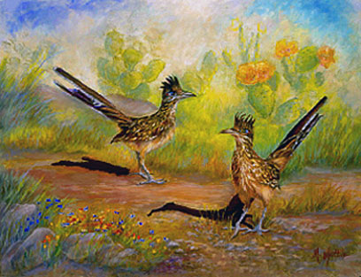 408x313 Wildlife Art Gallery Pastel Paintings Roadrunner By Wildlife - Pastel Painting Gallery