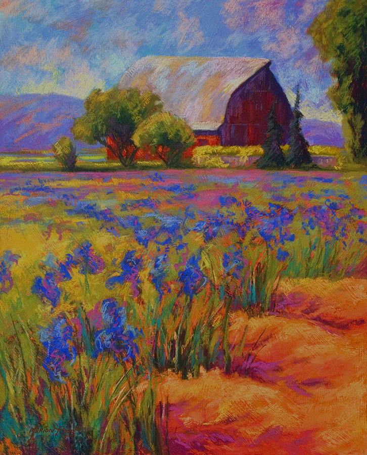 726x900 Iris Field Painting By Marion Rose - Pastel Painting Images