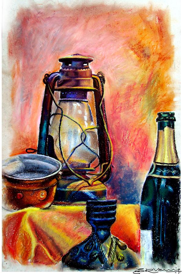 609x900 Still Life Oil Pastel By Artist Srv Artist Still Life Art Oil - Pastel Painting Images