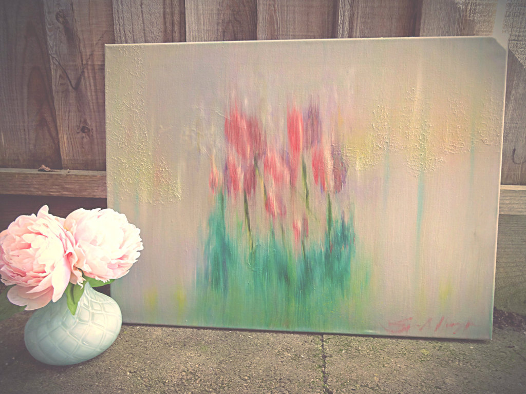 1024x768 Pastel Tulips Watercolor Painting - Pastel Watercolor Painting