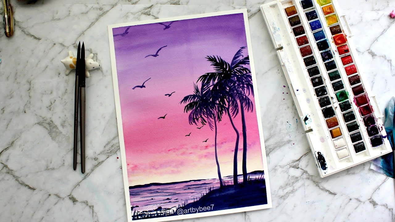 1280x720 Watercolor Painting - Pastel Watercolor Painting