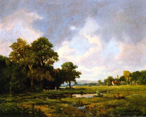 500x399 Pastoral Landscape Painting Jerome Thompson Oil Paintings - Pastoral Landscape Painting