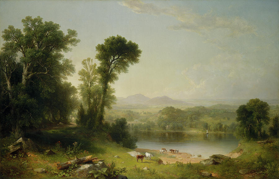 900x579 Pastoral Landscape Painting By Asher Brown Durand - Pastoral Landscape Painting