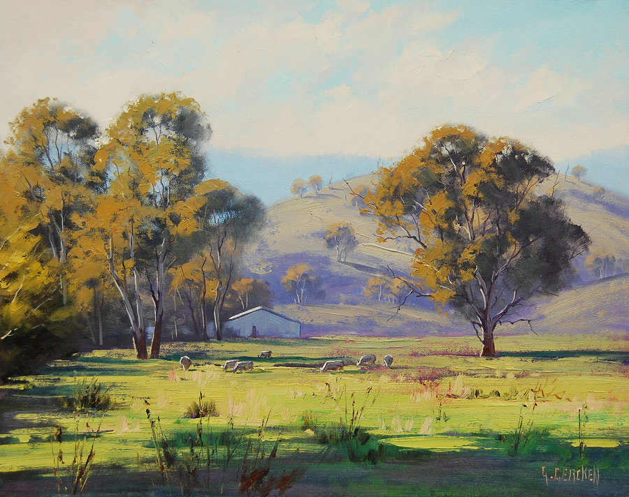 900x712 Pastoral Landscape By Artsaus - Pastoral Landscape Painting