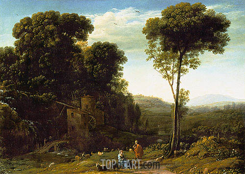 500x356 Pastoral Landscape With A Mill Claude Lorrain Painting - Pastoral Landscape Painting