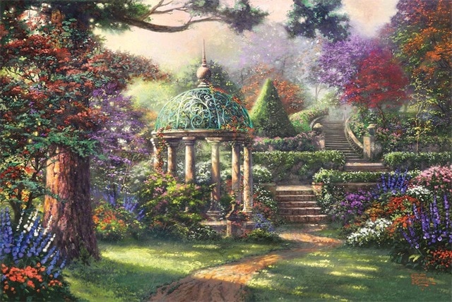 640x428 Free Shipping Thomas Kinkade Pastoral Landscape Painting - Pastoral Painting