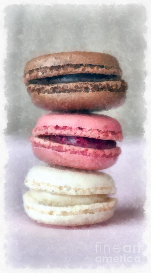 499x900 French Macaron Pastry Painting By Edward Fielding - Pastry Painting