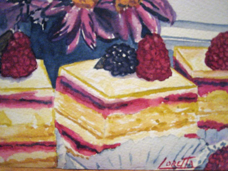 900x675 French Pastry Painting By Loretta Barra - Pastry Painting