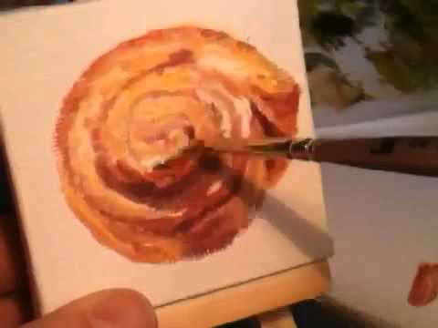 480x360 Tiny Oil Painting Of Pastry - Pastry Painting