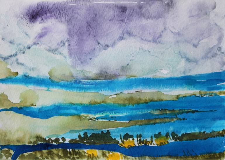 770x548 Saatchi Art A Typical View From Patagonia Painting By Magdalena - Patagonia Painting