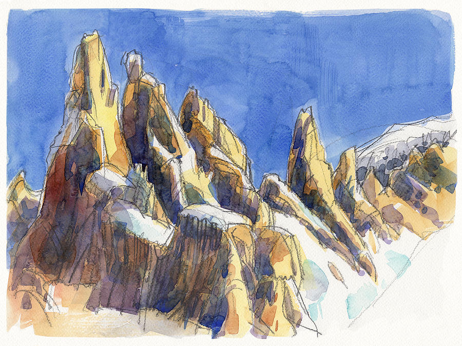 900x674 Cerro Torre, Patagonia Painting By Judith Kunzle - Patagonia Painting