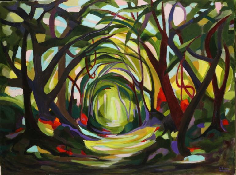 770x569 Saatchi Art Forest Path Painting By Charlotte Hutson Wrenn - Path Painting