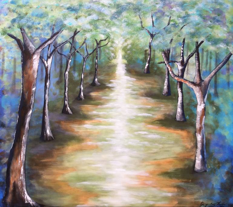 770x684 Saatchi Art Path To Enlightenment Painting By Jacqueline Melendez - Path Painting