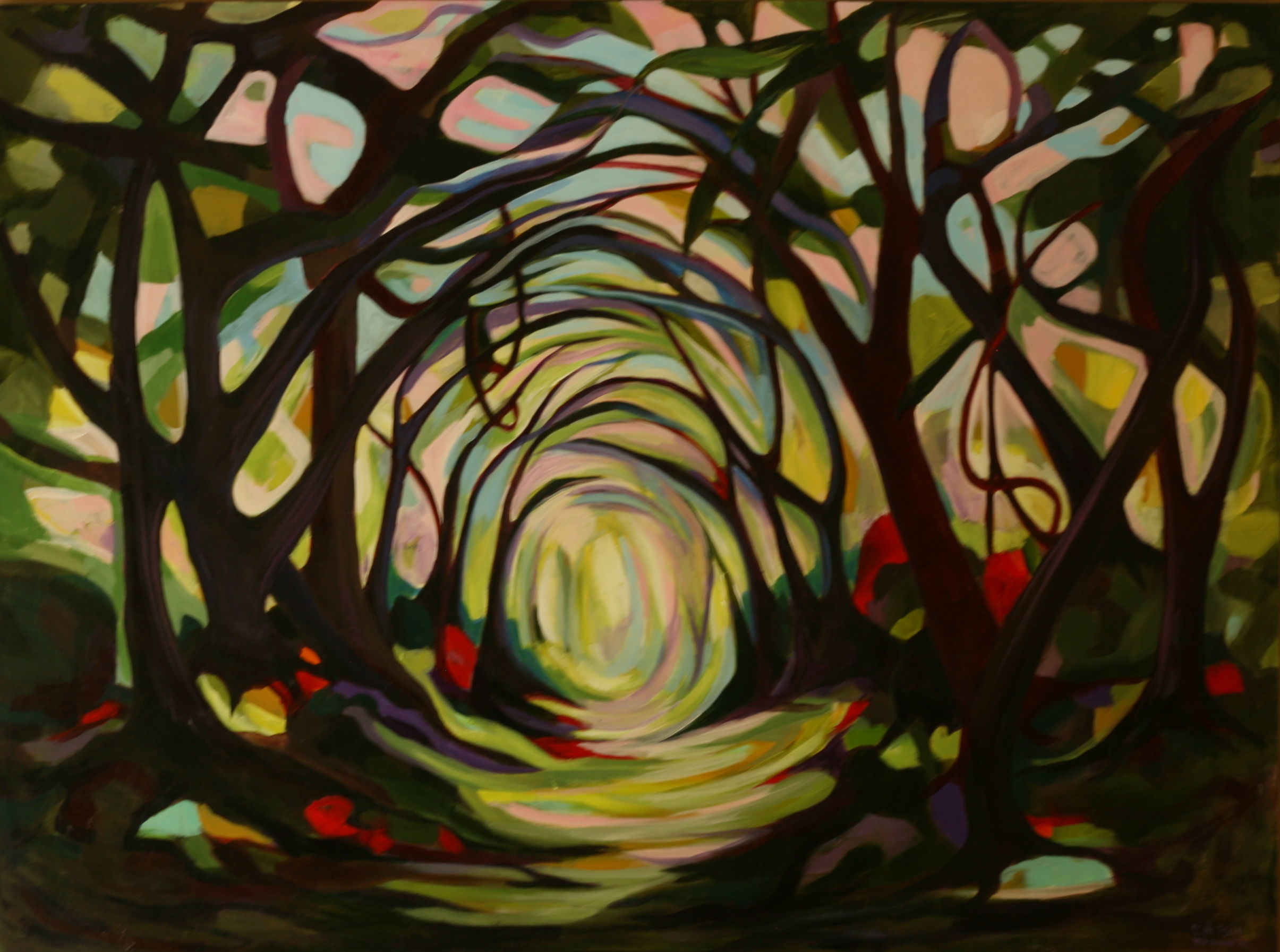 2410x1793 Forest Path, A Painting Charleston Through An Artist's Eye - Path Painting