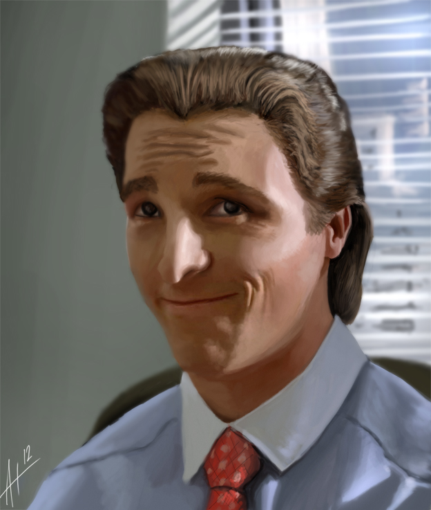 624x737 Christian Bale As Patrick Bateman Study Antonio Nikoloski - Patrick Bateman Painting