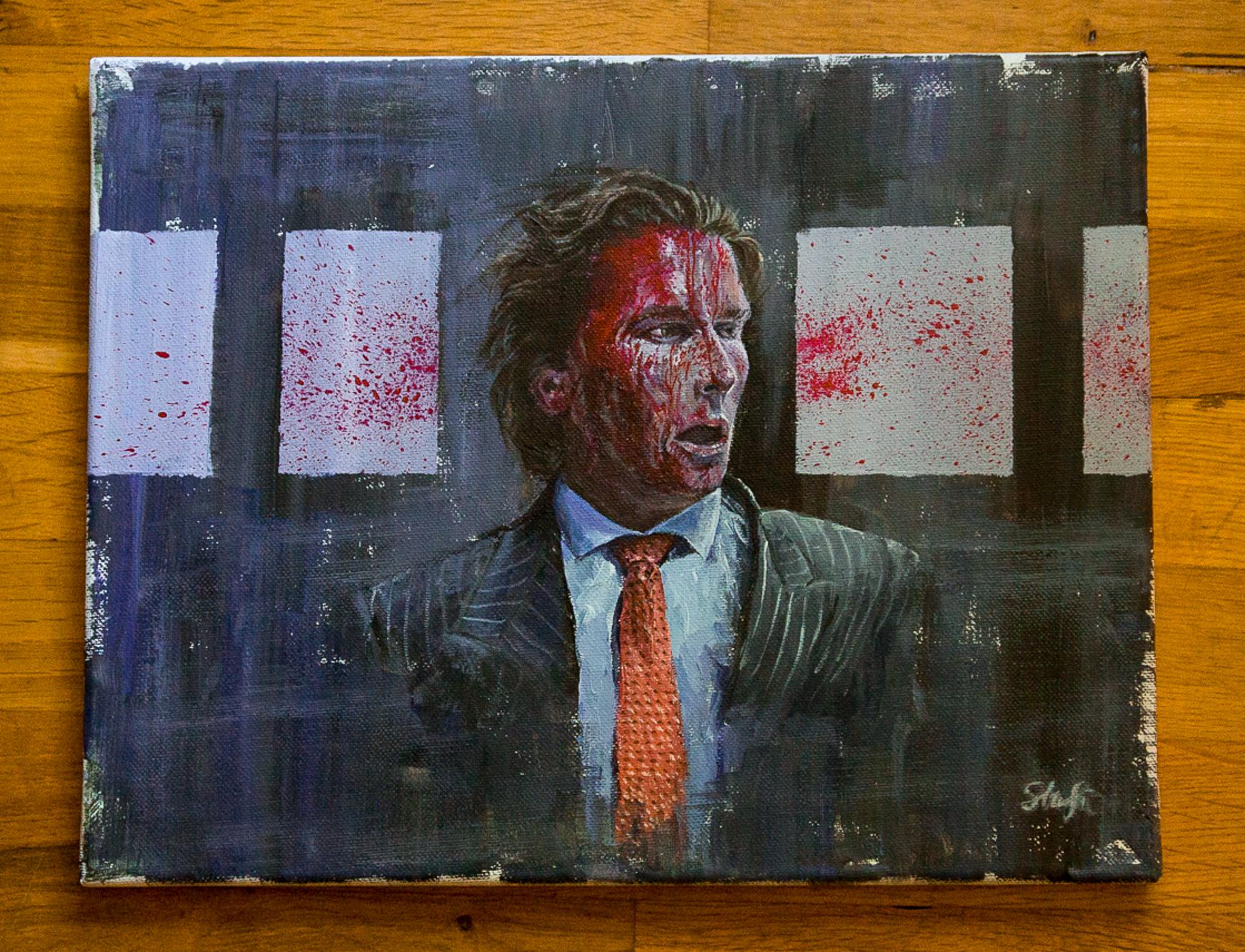 1743x1333 I Painted Patrick Bateman From American Psycho, Acrylic - Patrick Bateman Painting