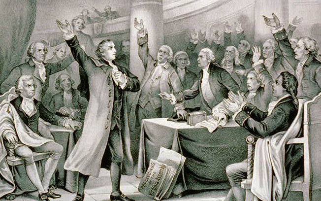 652x408 Interesting Facts About Patrick Henry - Patrick Henry Speech Painting