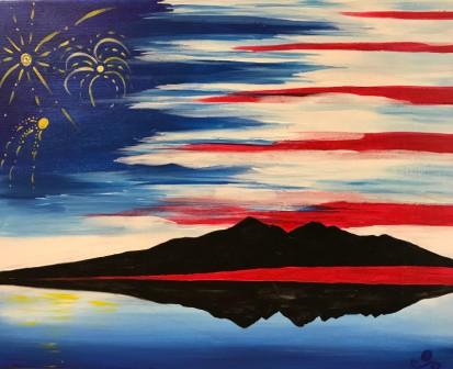 413x336 Patriotic Sky Starry Nite Studios - Patriotic Painting