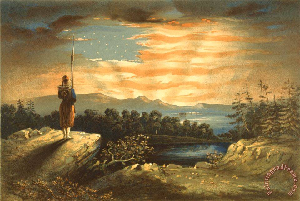 960x645 Frederic Edwin Church Our Heaven Born Banner Painting - Patriotic Painting