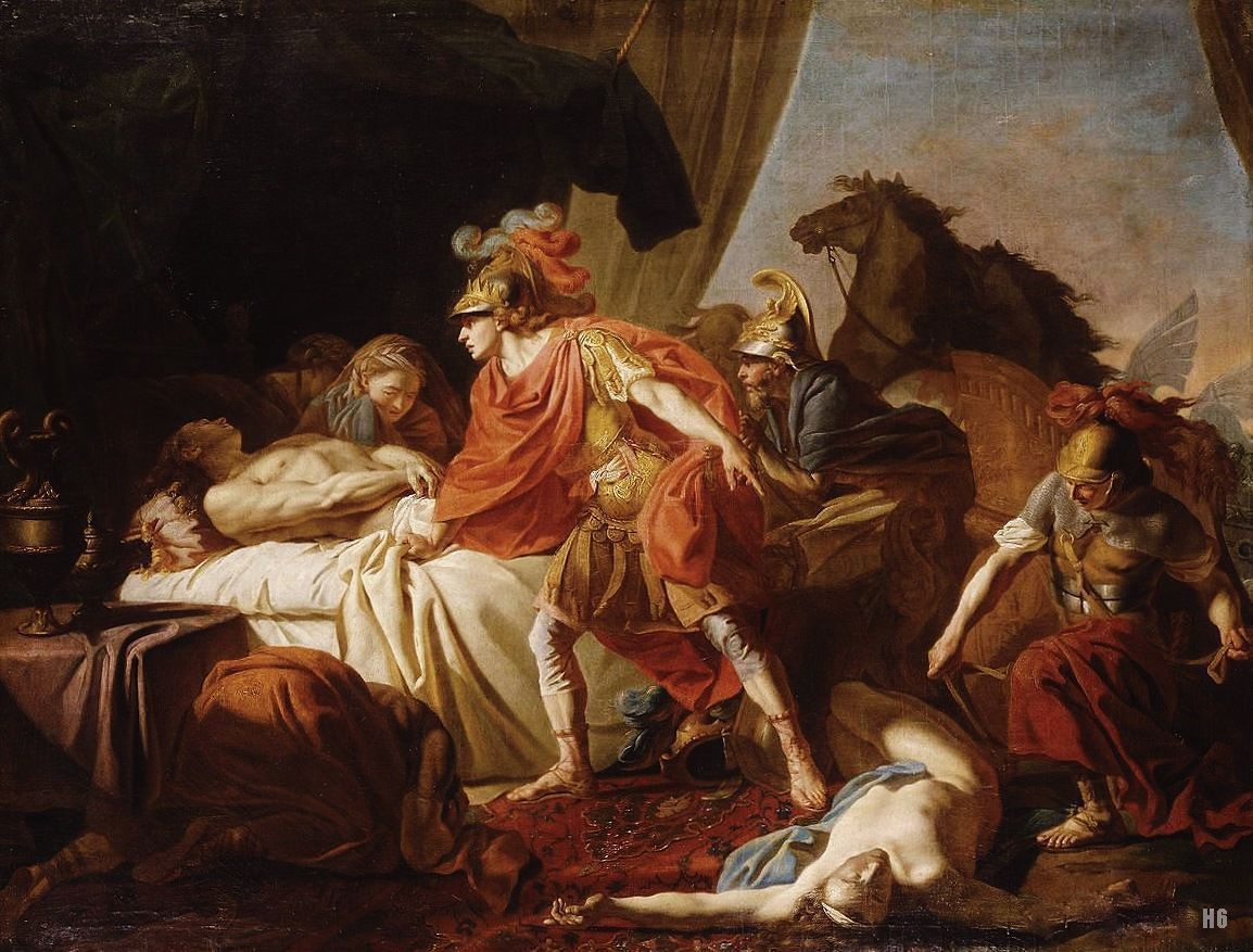 1154x877 Achilles Deposits The Body Of Hector - Patroclus Painting
