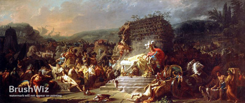797x335 The Funeral Of Patroclus By Jacques Louis David - Patroclus Painting