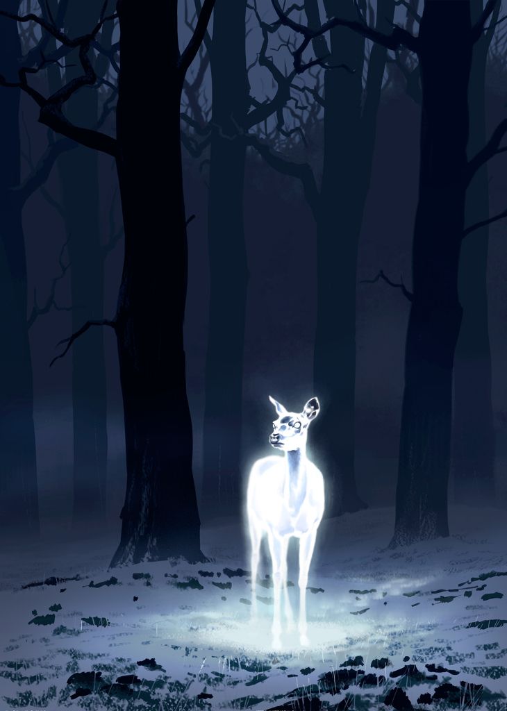 730x1024 Painting Concept For Ashereli Harry's Patronus. Super Simple But - Patronus Painting