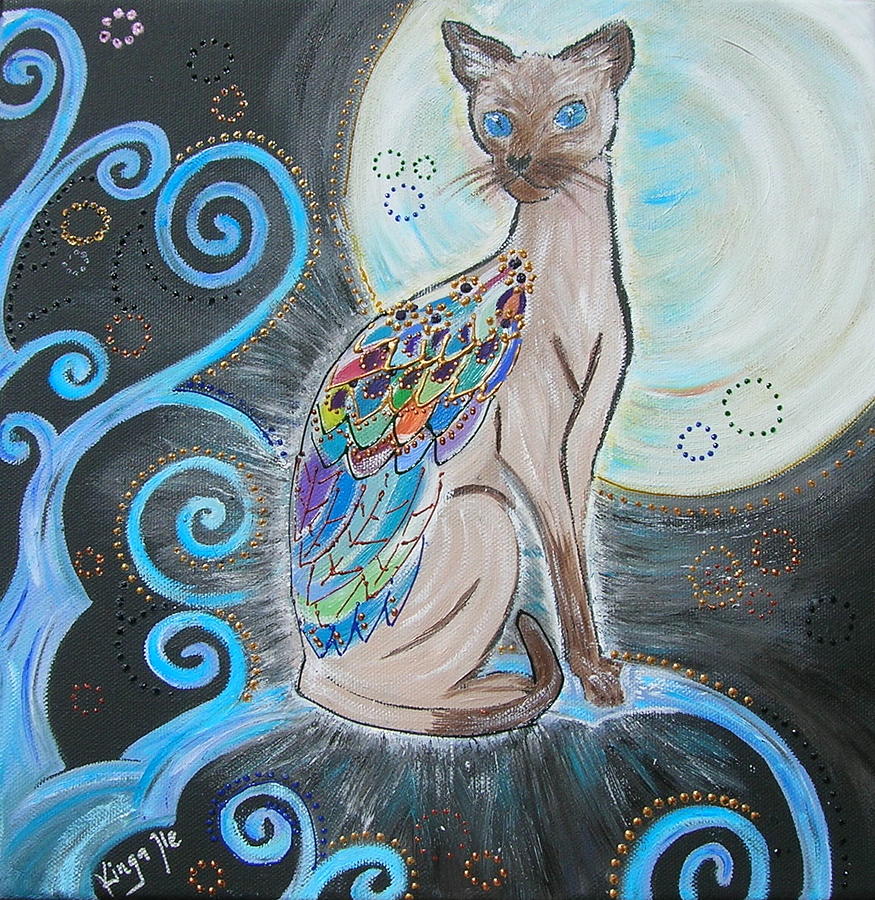 875x900 Patronus Cat Painting By Kinga Ile - Patronus Painting
