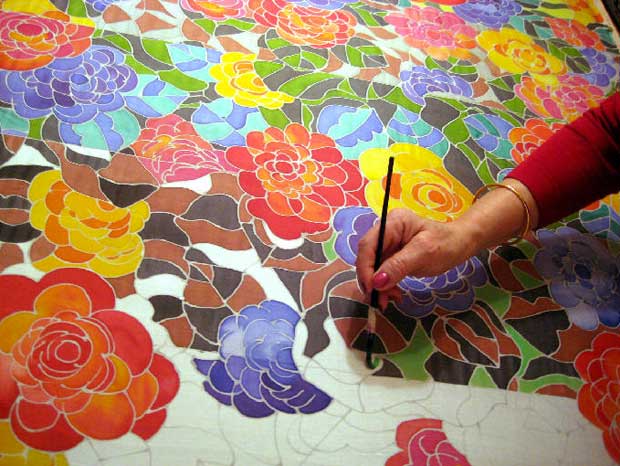 620x466 The Ancient Technique Of The Gorgeous Serti Silk Painting Paint - Pattern Painting