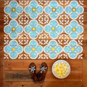 285x285 Top 10 Stencil And Painted Rug Ideas For Wood Floors - Pattern Painting