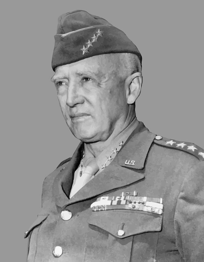703x900 George S. Patton Painting By War Is Hell Store - Patton Painting