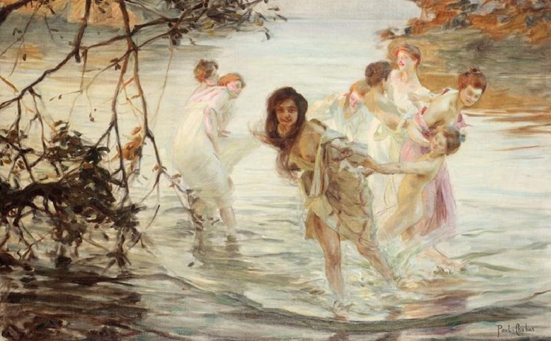 800x495 Paul Chabas William Adolphe Bouguereau, Paintings - Paul Chabas September Morn Painting